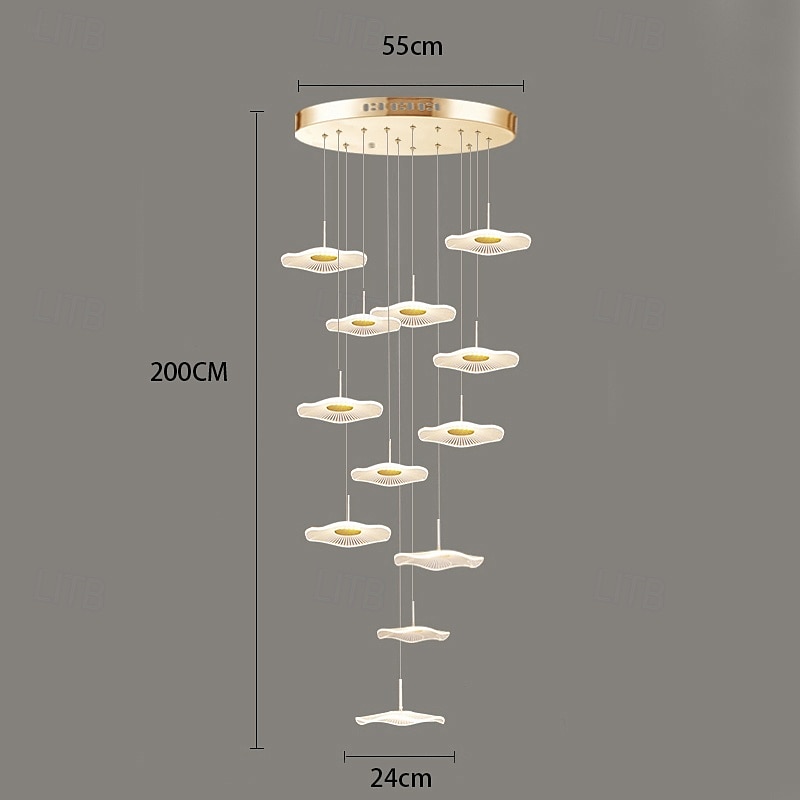 180 cm Enkelt design Øyesign Anheng Lys Metall Akryl galvanisert Malte overflater Moderne Nordisk stil 110-120V 220-240V 2025 - $223.49 –P20