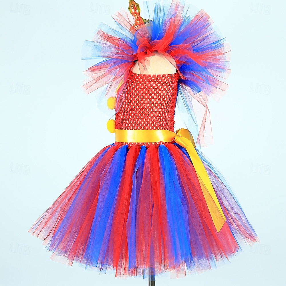 cirkus Žolík Klaun Pomni Karnevalový kostým Úbory Kostým Dětské Dívčí cosplay Výkon Párty Podium Karneval Mardi Gras Jednoduchý karnevalový kostým 2025 - $43.99 –P4