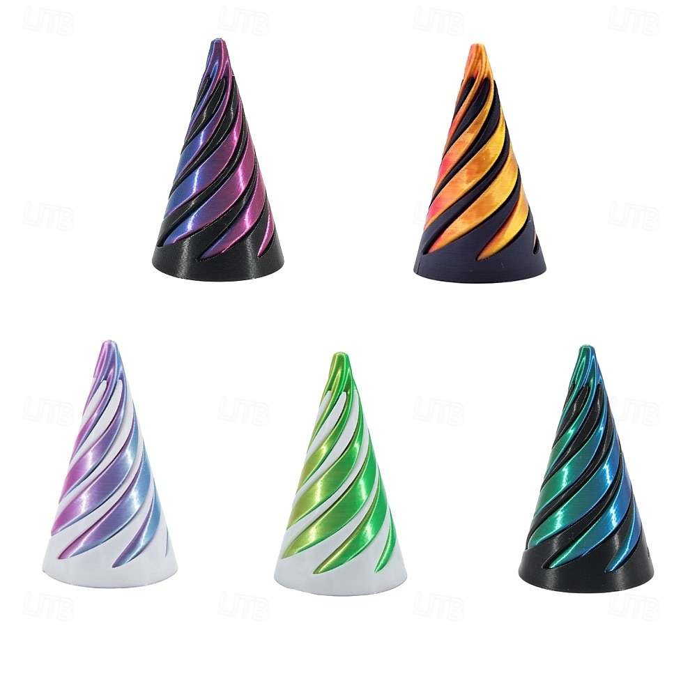 5 balení nemožné pyramidové průchozí sochy, průchozí pyramidová hračka 3D tištěná spirálová kuželová hračka, iluze mini vírových vláken, stolní dekorační suvenýr dárek mini hračka na stůl 2025 - $18.99 –P7