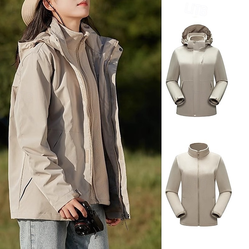 Miesten Naisten Softshell-takki Vaellustakki Talvi ulko- Tuulenkestävä Vedenkestävä 3-in-1-takki Fleecetakit Tuulitakki takki Matkailu Musta Keltainen Armeijan vihreä Punainen Purppura 2025 - $84.99 –P6