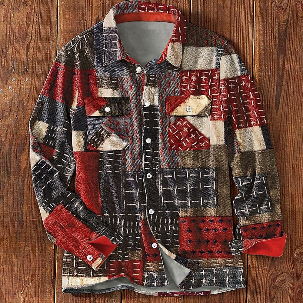 Férfi Kockás Ing Ingkabát Overshirt Hosszú ujj Alkalmi Előírásos Hétköznapi Ősz Tél Térfogatcsökkenés Zseb Fekete Sárga 2025 - $37.99 –P1