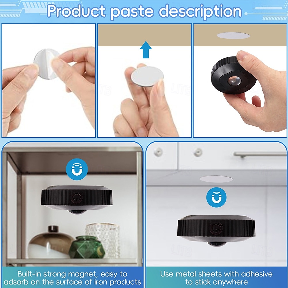 Rechargeable RGB Puck Lights with Remote Control 1200mAh Battery Operated Tap Lights Dimmable Touch Under Cabinet Lighting Wireless Push Lights LED USB Shelf Light 2025 - $59.15 –P6