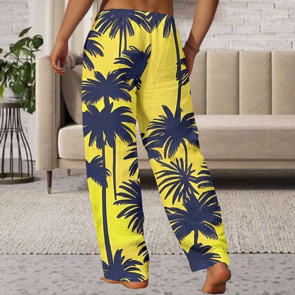 Per uomo Palma Pantaloni Vita normale Vita elastica con coulisse Hawaiano Informale Esterno Per eventi Abbigliamento mare Pantaloni a gamba dritta Estate Primavera Autunno Stampa 3D Giallo Rosa Blu del 2025 a $25.99 –P5