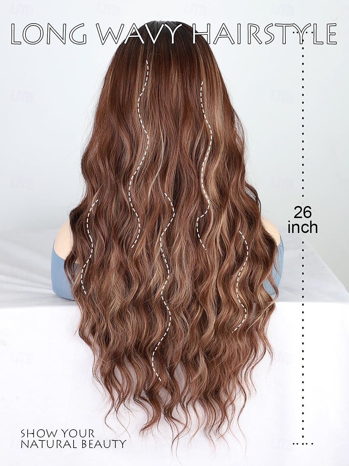 Long  Wigs for Women Middle Part Wig Long Curly Wavy Synthetic Wigs for Daily Party Use 2026 - $19.49 –P7