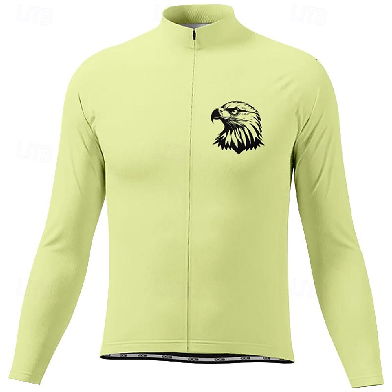 Men's Cycling Jersey Eagle Long Sleeve Bike Tee Tshirt Jersey with 3 Rear Pockets Mountain Bike MTB Quick Dry Anatomic Design Wicking Breathable Sports Dark Pink White Pink Clothing Apparel 2026 - $25.99 –P18