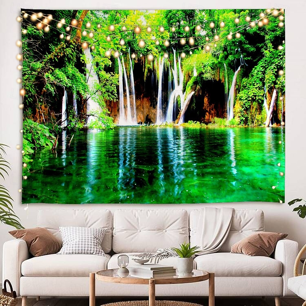 természet vízesés függő gobelin fal művészet nagy kárpit falfestmény dekoráció fénykép háttér takaró függöny otthon hálószoba nappali dekoráció 2025 - $17.99 –P2