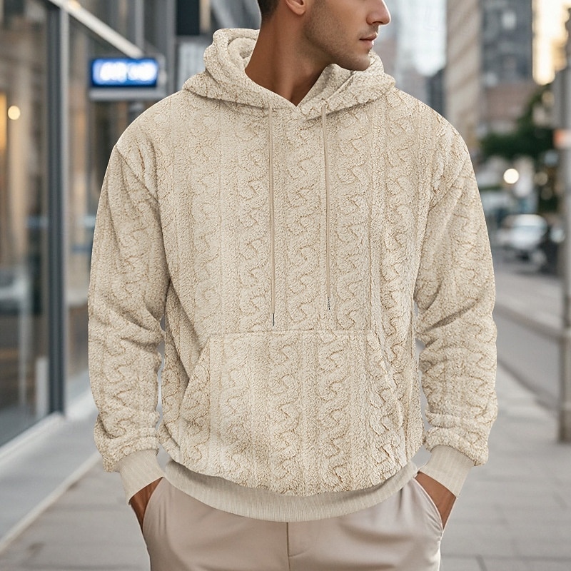 Per uomo Felpa con cappuccio Felpa con cappuccio in pile Aalbicocca Nero Blu Marrone Grigio Con cappuccio Liscio Jacquard Tasche Sportivo Giornaliero Per eventi Poliestere Streetwear Essenziale del 2025 a $26.99 –P14