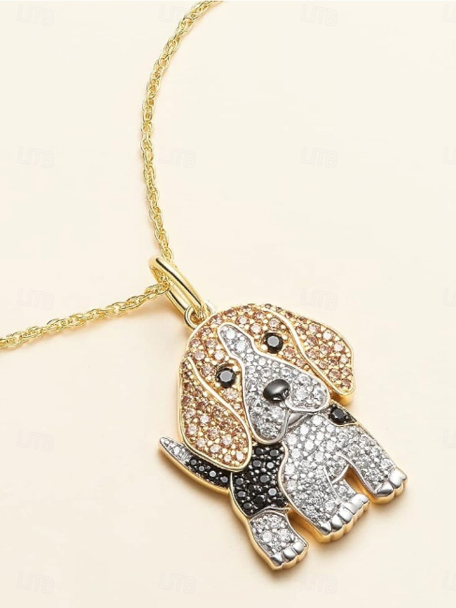 Collana Cromo Oro Per donna Di tendenza stile sveglio Classico Con animale Adorabile Di forma geometrica Collana Per Giornaliero del 2025 a $18.99 –P3