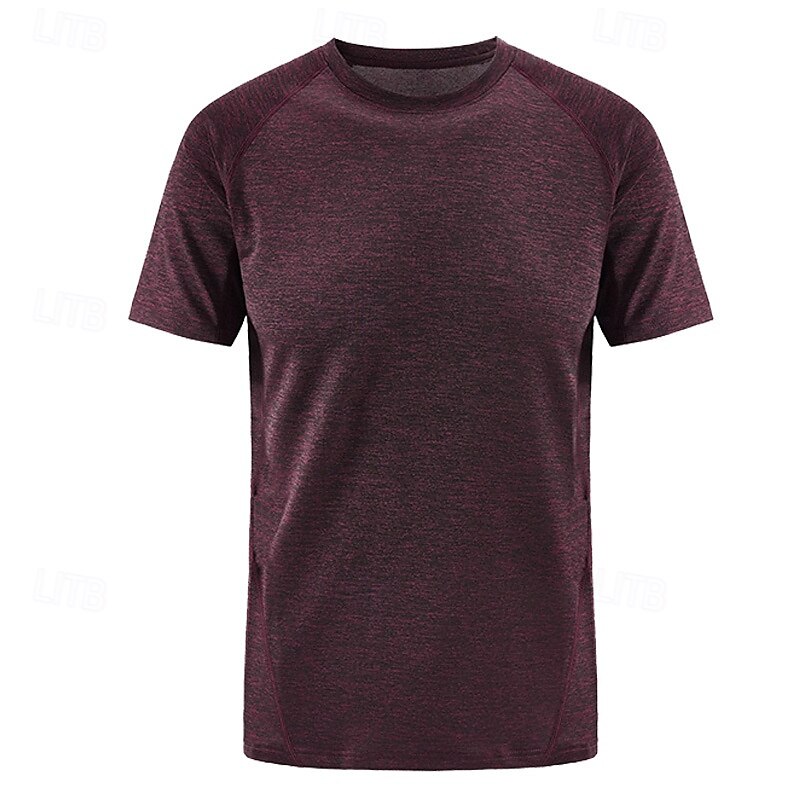 Per uomo maglietta Manica corta Girocollo Maglietta Maglietta con muscoli Maglietta a maniche corte Esterno Asciugatura rapida Allenarsi Morbido Traspirante Poliestere Borgogna Blu Reale Blu scuro del 2025 a $15.99 –P4