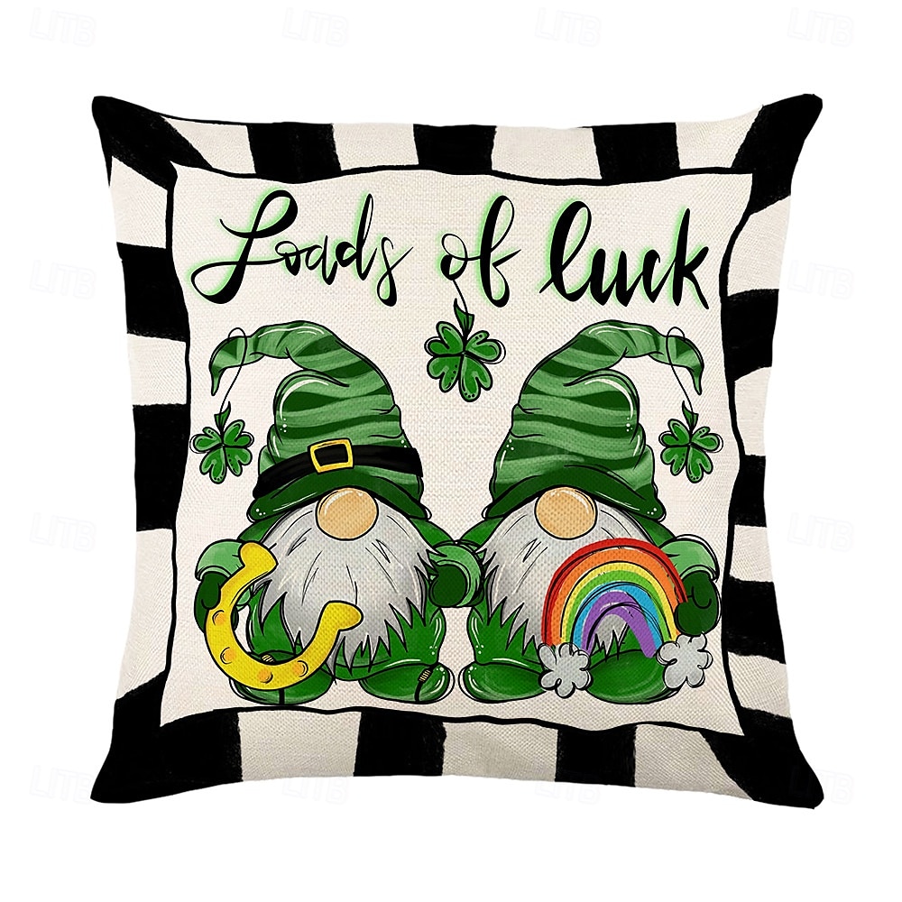 dekorativa slängkuddar fodral saint patrick's day 1 st shamrock mjukt fyrkantigt kuddfodral örngott för sovrum vardagsrum soffa soffstol 2025 - $12.99 –P8
