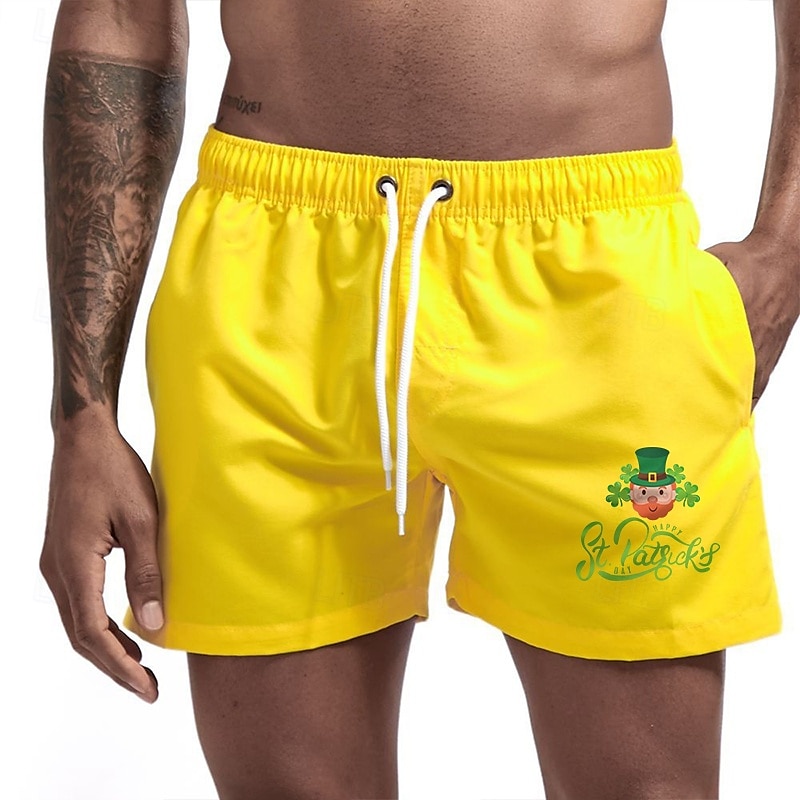 Men's Swim Trunks Swim Shorts Board Shorts Bathing Suit Drawstring Mesh Lining with Pockets Swimming Surfing Beach Water Sports Printed Summer Spring 2025 - $12.99 –P5