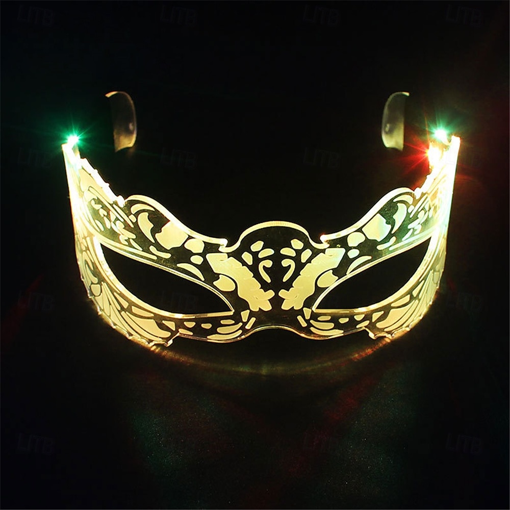 LED-Brillenmaske aus Acryl – beleuchtete Schmetterlingsbrille für festliche Partys, KTV-Bar-Brille mit bunten Farbwechseln, batteriebetrieben mit Knopf – 1 Stück 2025 - $17.99 –P9