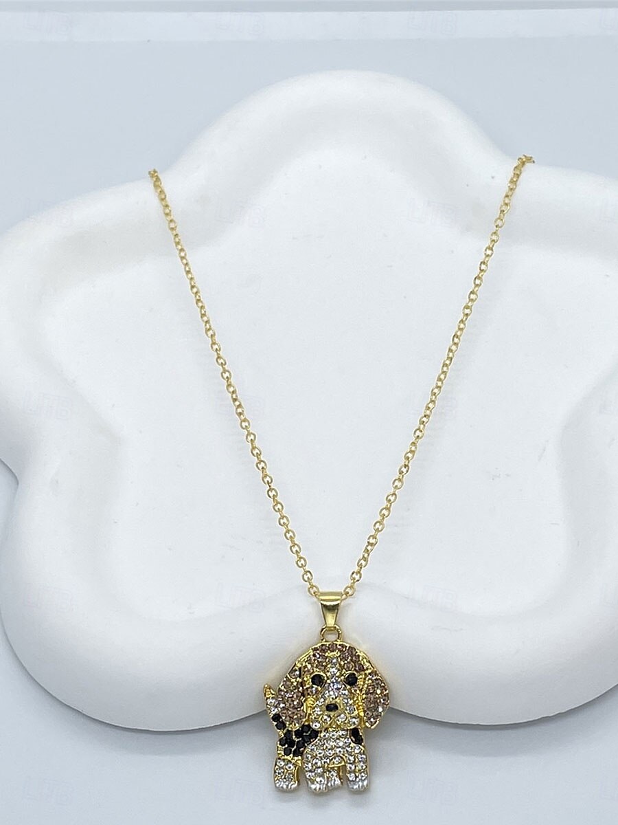 Collana Cromo Oro Per donna Di tendenza stile sveglio Classico Con animale Adorabile Di forma geometrica Collana Per Giornaliero del 2025 a $18.99 –P6
