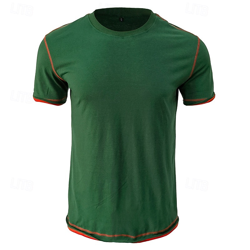 Men's Tee Top Short Sleeve Crew Neck Summer Spring Color Block Fashion Designer Sporty Outdoor Casual Activewear Light Blue Black White Top Tee for Men 2026 - $18.99 –P7