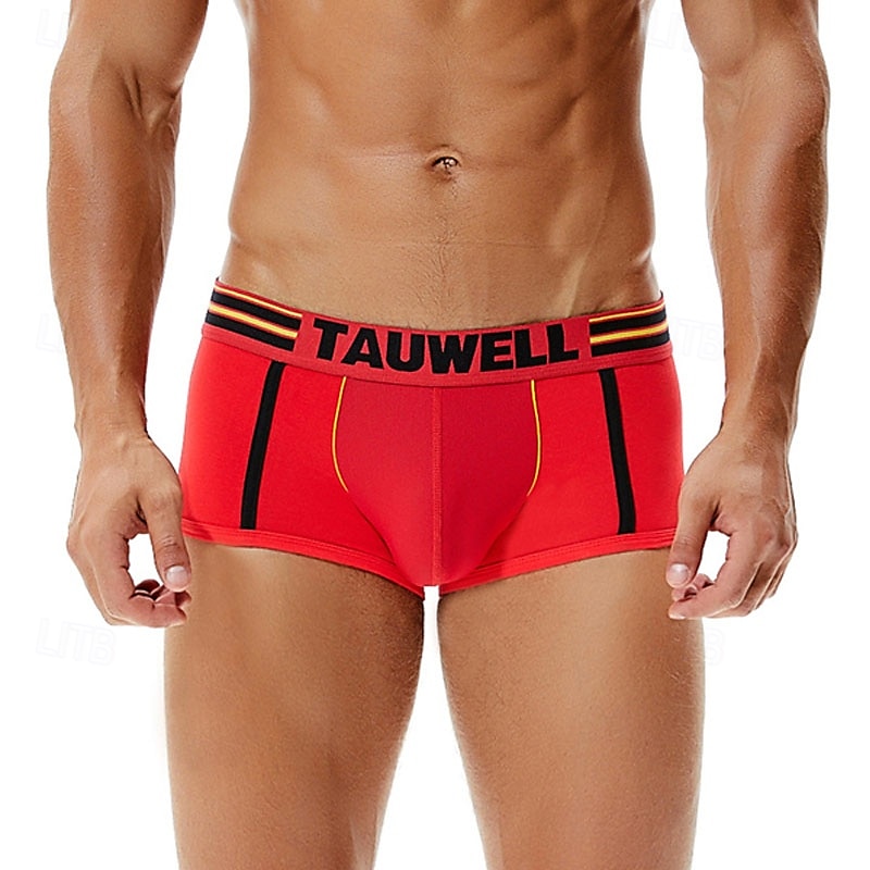 Men's 1 PCS Boxers Underwear Boxer Shorts Patchwork 90% Cotton Breathable Soft Comfortable Color Block Letter Mid Rise Black White 2025 - $10.49 –P5