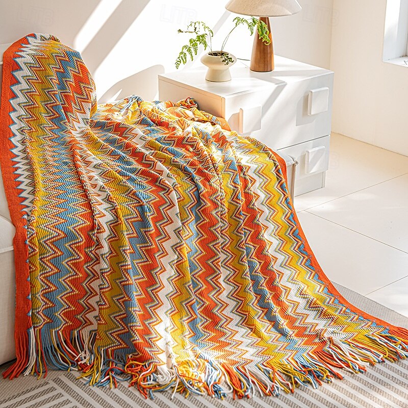 Couverture tissée bohème au design unique et artistique avec des motifs complexes, douce et confortable, idéale pour ajouter une touche bohème à votre lit, canapé ou décoration de salon, parfaite pour de 2025 ? $28.99 –P6