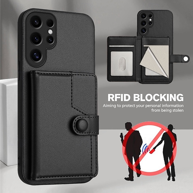 Phone Case For Samsung Galaxy S24 S24 Ultra Plus S24 FE S23 S23 Ultra S23 Plus S22 S22 Plus Ultra S21 FE A55 5G Back Cover with Stand Holder Card Slot Shockproof Retro TPU PU Leather 2025 - $16.99 –P6