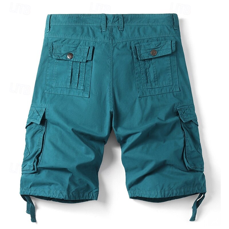 Herr Cargo-shorts Vandringsshorts Militär Sommar Utomhus 10" Ripstop Andningsfunktion Snabb tork Dragkedja fram Shorts Underdelar Knälängd Svart Armégrön Bomull Jakt Fiske Klättring XS S M L XL 2025 - $28.99 –P15