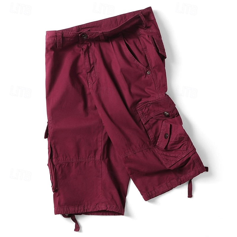 Herr Cargo-shorts Vandringsshorts Militär Sommar Utomhus 10" Ripstop Andningsfunktion Snabb tork Dragkedja fram Shorts Underdelar Knälängd Svart Armégrön Bomull Jakt Fiske Klättring XS S M L XL 2025 - $28.99 –P6