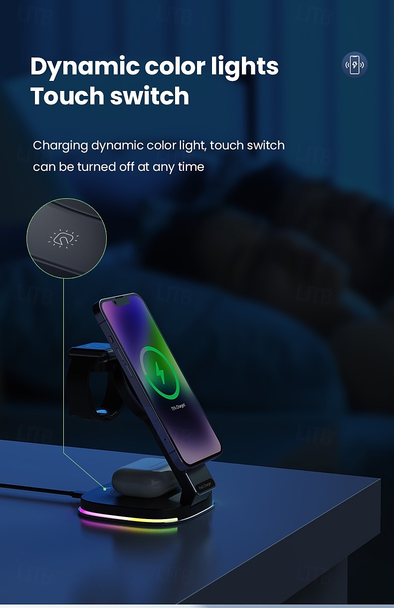2025年 ワイヤレスチャージャー ワイヤレス充電ステーション CE 高速ワイヤレス充電 3 in 1 用途 スマートウォッチ ワイヤレス充電対応デバイスと互換性があります AirPods 2 / AirPods Pro  コレクション – $41.99 –P8