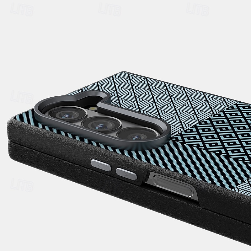 Phone Case For Samsung Galaxy Z Fold 7 Z Fold 6 Z Fold 5 Magnetic Adsorption Magnetic Support Wireless Charging Shockproof Armor PC PU Leather 2025 - $19.99 –P5