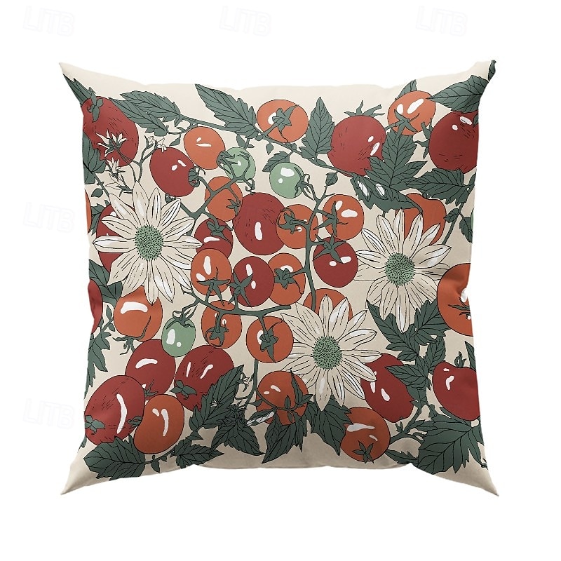 Housse de coussin décorative 1 pièce, housse de coussin carrée douce pour chambre à coucher, salon, canapé, chaise, tomates de 2025 ? $12.99 –P5