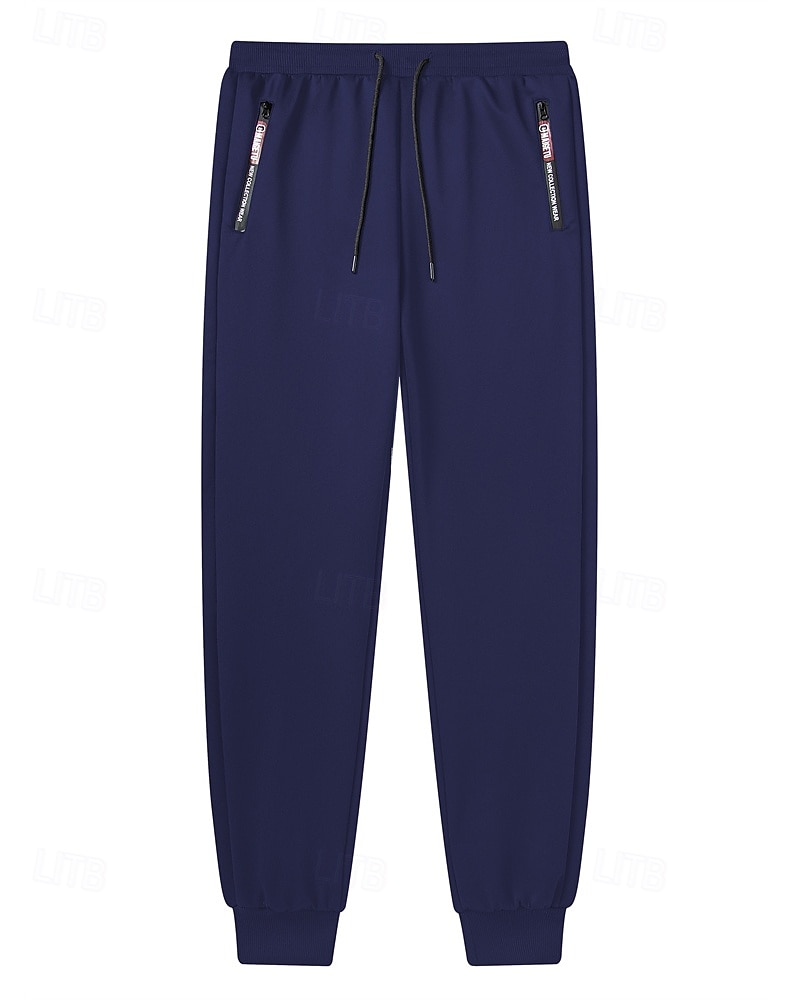 Men's Fleece Pants Sweatpants Joggers Winter Pants Trousers Pocket Drawstring Elastic Waist Plain Comfort Warm Sports Outdoor Daily Fashion Casual Black Navy Blue Micro-elastic 2026 - $21.99 –P2
