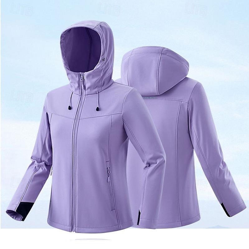 Mujer Chaqueta Softshell Chaqueta para senderismo Al aire libre Resistente al Viento Resistente al Agua Chaquetas de Lana Chaqueta cortavientos Viaje Negro Rosa Azul Morado 2025 - $55.99 –P1