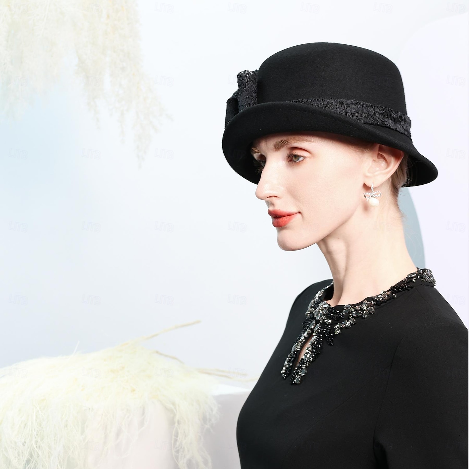 kalapok 100% gyapjú tányér / cloche sapka esküvői tea party elegáns esküvő csípős fejfedővel 2025 - $46.99 –P5
