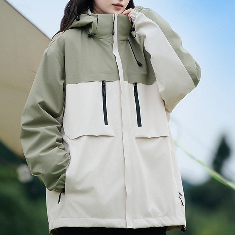 Women's Softshell Jacket Hiking Jacket Winter Outdoor Color Block Thermal Warm Windproof Water Resistant 3-in-1 Jacket Winter Jacket Fleece Jackets Traveling Black Ivory Pink Red Orange 2025 - $108.99 –P10