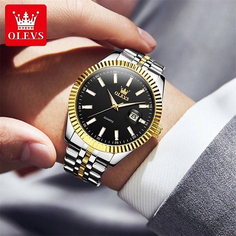 Olevs Horloges Luminous Kalender Mode Trend Leven Reizen Quartz Horloge Eenvoudige Vrijetijd Waterdichte Sporten Herenhorloge 2025 - $27.99 –P13