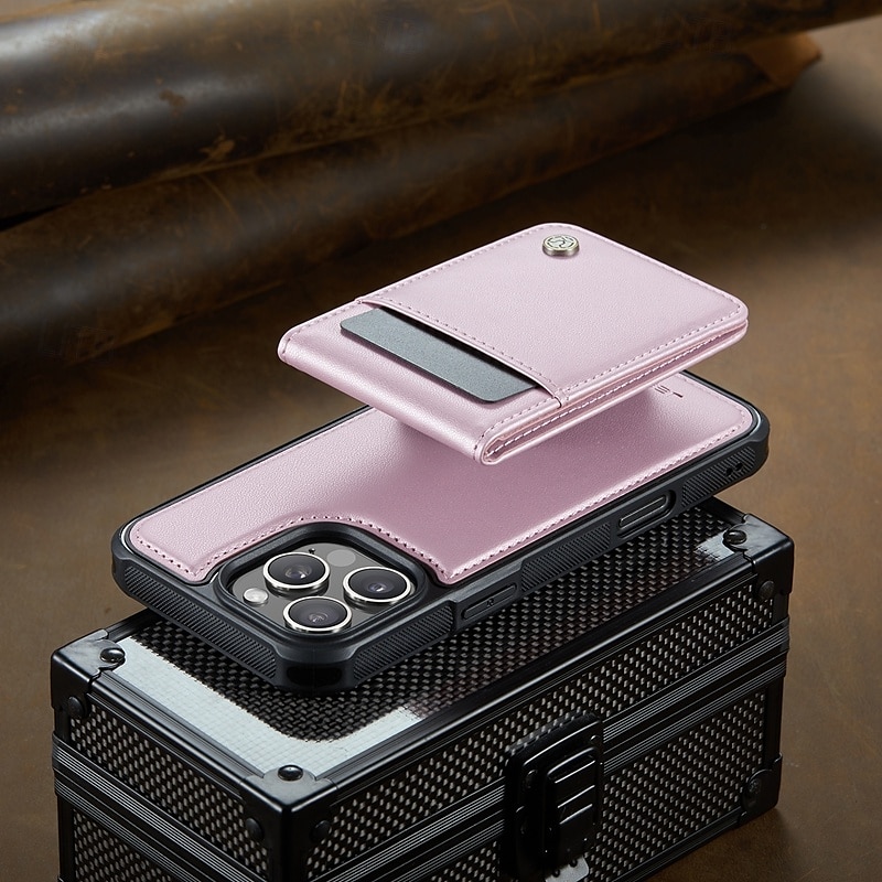 Phone Case For iPhone 16 Pro Max Plus iPhone 15 Pro Max Plus iPhone 14 13 12 11 Pro Max Plus Back Cover with Stand Holder Magnetic Support Wireless Charging Retro TPU PU Leather 2025 - $22.99 –P6