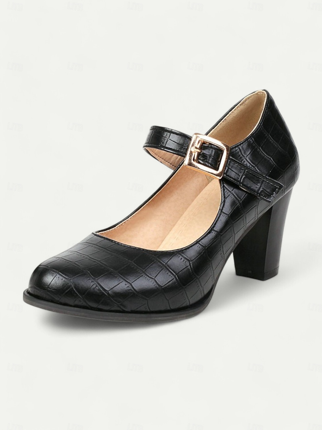 escarpins Mary Jane roses classiques pour femmes - bout rond, bride à la cheville, talon moyen, tenue de travail de bureau de 2025 ? $59.99 –P3