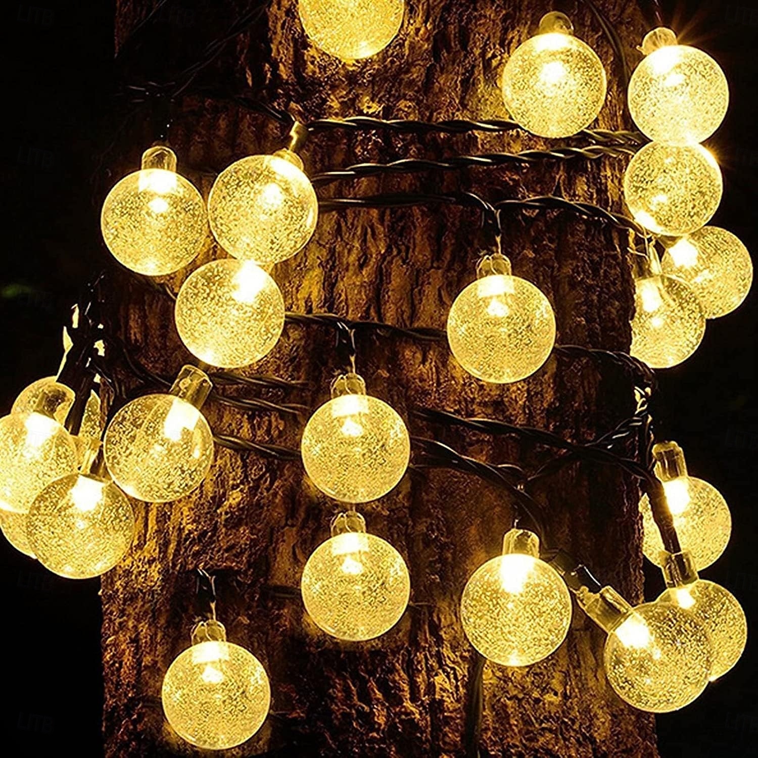 Luzes de corda solares de 7 m, 50 LEDs, el 5 mm, branco quente/branco frio/azul, luzes de festa de fim de ano movidas a energia solar com suporte de montagem para natal, casamentos e eventos ao ar de 2025 por $20.99 –P9