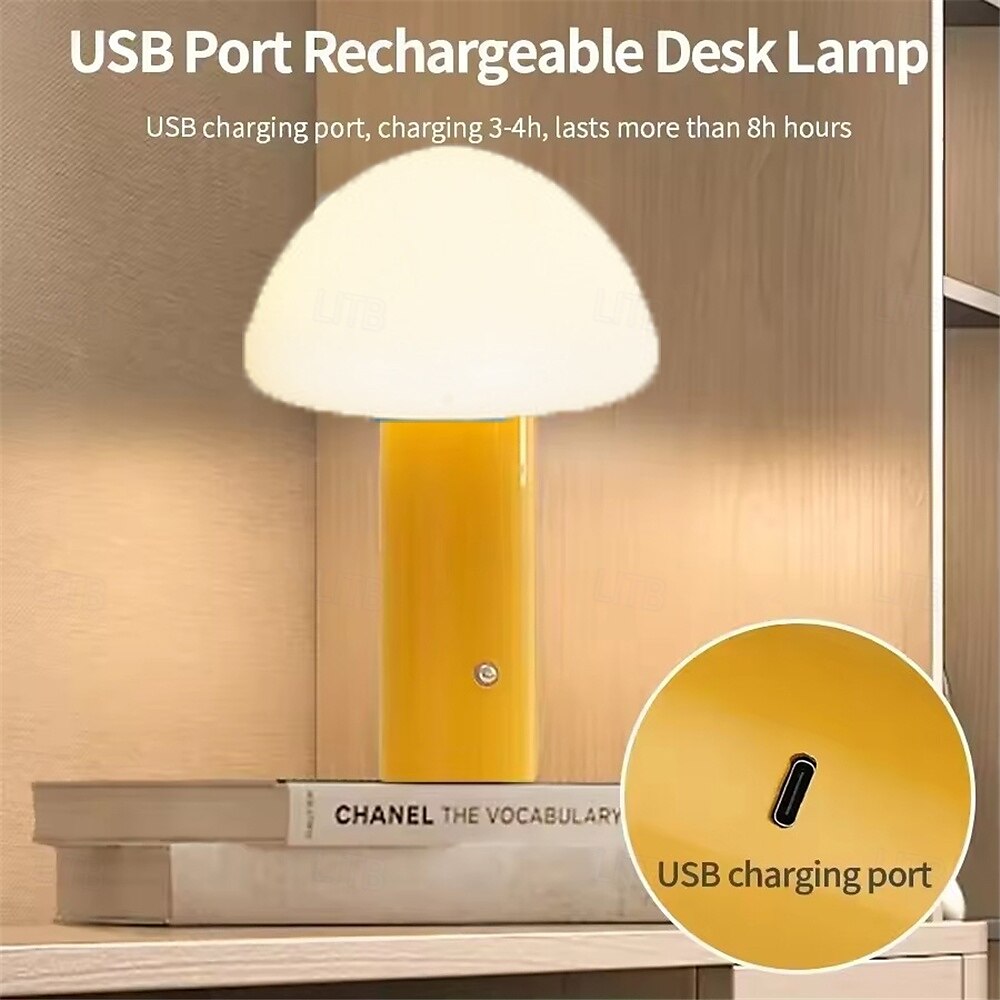 LED Mushroom Desk Lamp - USB Powered with Touch Color Dimming for Outdoor Camping Indoor Kitchen Use 2025 - $65.99 –P6