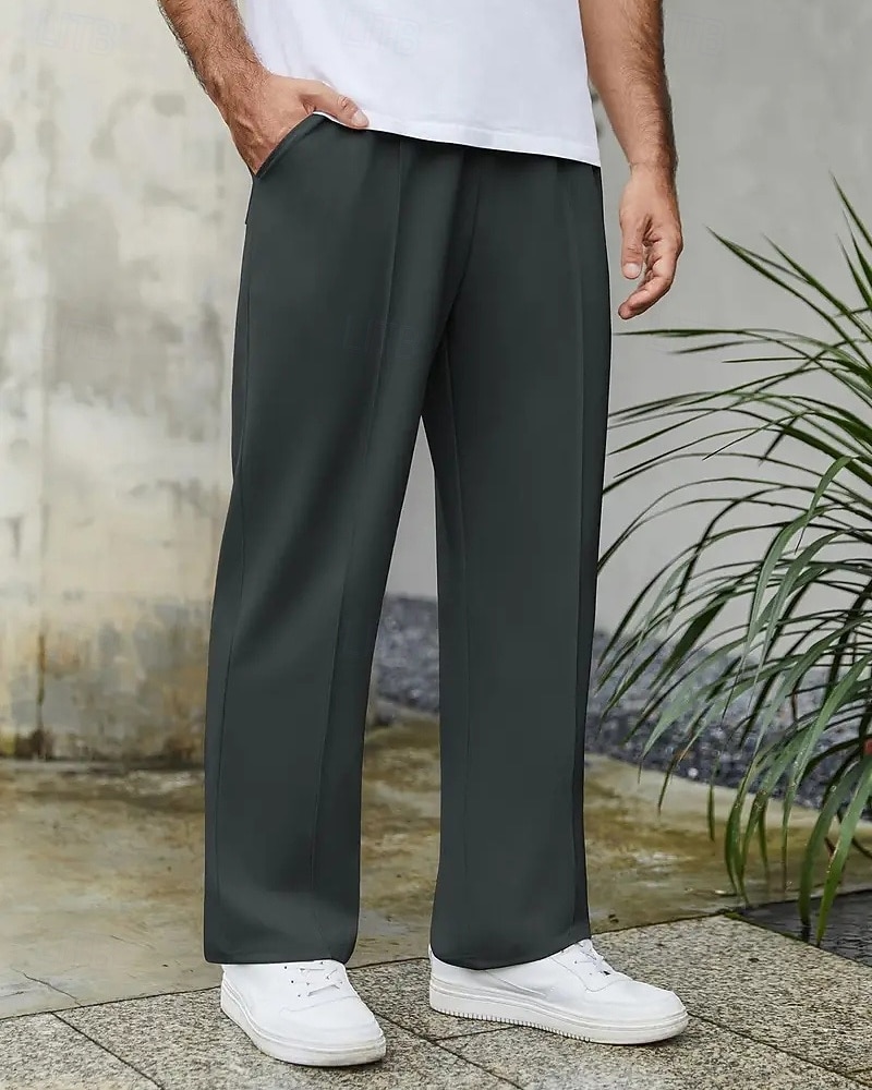 Men's Athletic Pants Wide Leg Sweatpants Trousers Pocket Drawstring Elastic Waist Plain Comfort Sports Outdoor Daily Fashion Casual Light Grey Dark Gray Micro-elastic 2026 - $20.99 –P6