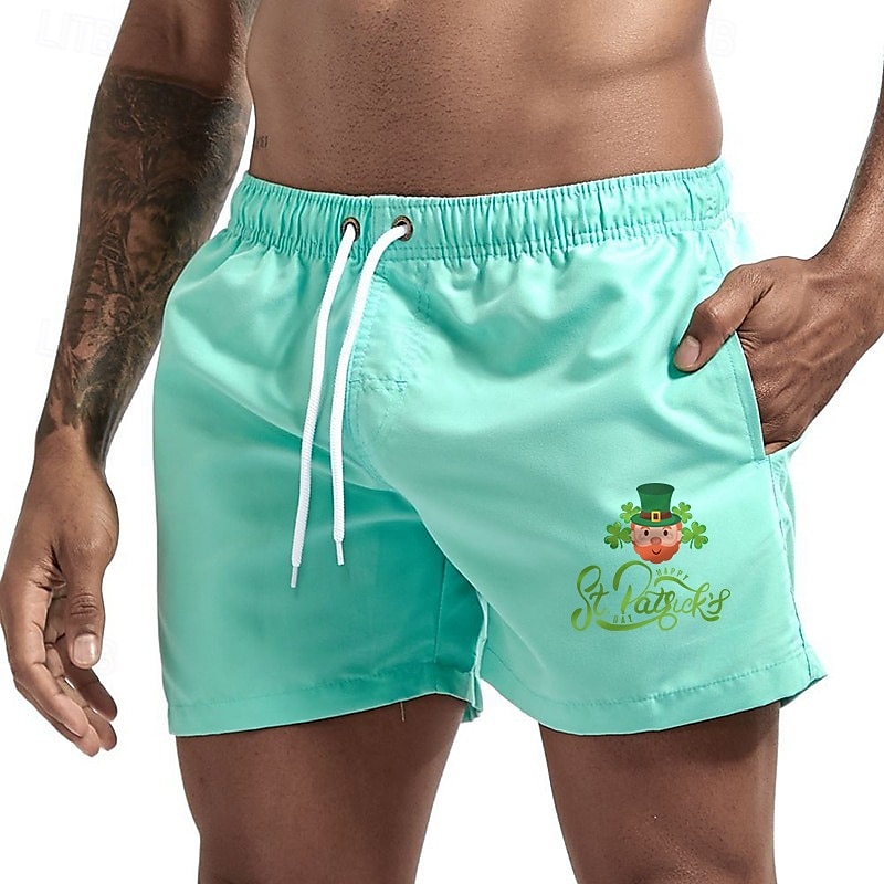 Men's Swim Trunks Swim Shorts Board Shorts Bathing Suit Drawstring Mesh Lining with Pockets Swimming Surfing Beach Water Sports Printed Summer Spring 2025 - $12.99 –P4