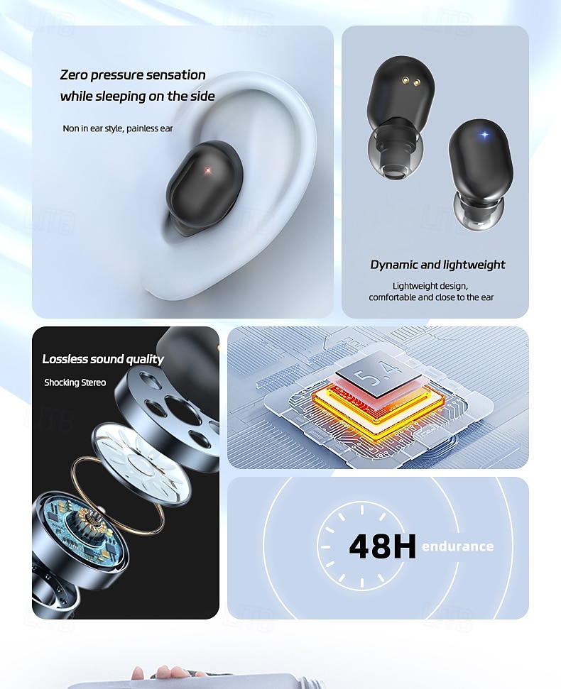 XG77 True Wireless Headphones TWS Earbuds In Ear Bluetooth 5.3 Sports Ergonomic Design Waterproof IPX4 for Apple Samsung Huawei Xiaomi MI  Fitness Camping / Hiking Running Mobile Phone Travel 2025 - $14.99 –P2