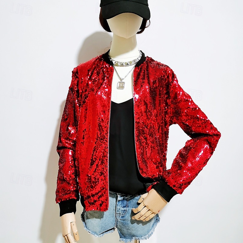 Retrò Vintage Anni '80 Cappotto Paillettes Tinta unita Per donna Halloween Mascherata Performance Parata dell'Orgoglio Mese dell'orgoglio Adulti Cappotto Tutte le stagioni del 2025 a $48.99 –P7