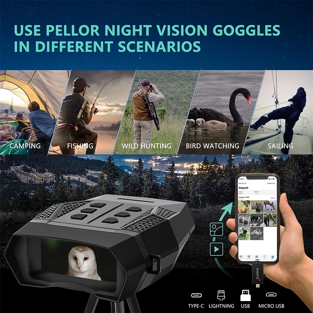 High Definition Infrared Night Vision Scope with 2K Photo & 1080P Video 2.5 TFT Screen 300m Full Dark Vision  Battery/USB Dual Power for Outdoor Hunting 2025 - $137.99 –P6