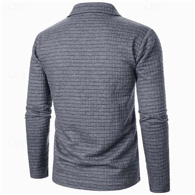 Férfi Gofris pólóingek Quarter Zip Polo Napi Szabadság Negyed irányítószám Hosszú ujj Divat Modern Sima Tavasz Ősz Normál Fekete Fehér Bor Sötétkék Khakizöld Katonai zöld Gofris pólóingek 2025 - $16.49 –P18