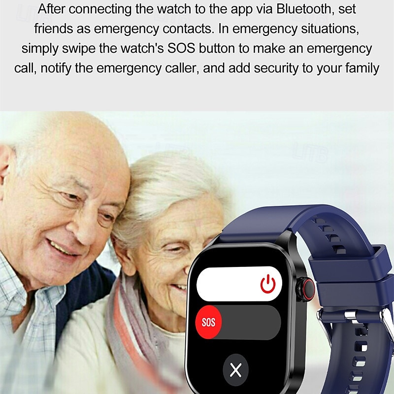 Smartwatch 2-Inch OLED Screen Bluetooth Call Voice Assistant Heart Rate And Blood Glucose Monitoring Waterproof Bluetooth Call Non-Invasive Blood Glucose Measurement Blood Component Measurem 2025 - $72.99 –P9