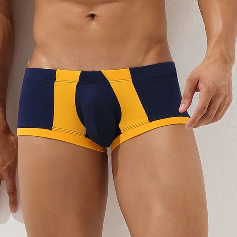 Men's 1 PCS Boxers Underwear Boxer Shorts Patchwork Spandex Breathable Soft Comfortable Color Block Letter & Number Mid Rise Black Red 2025 - $8.99 –P4