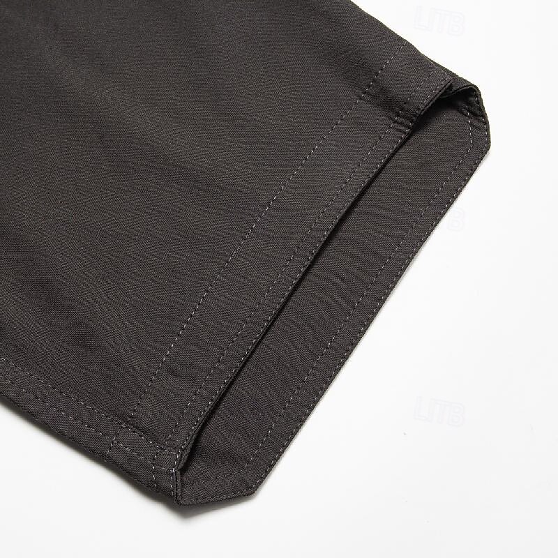 Herr Militärbyxor Cargo byxor Långbyxor Ficka Rakt ben Ensfärgat Komfort Utomhus Fullängd Ledigt Dagligen Streetwear Stylish Svart Armégrön Microelastisk 2025 - $22.99 –P8