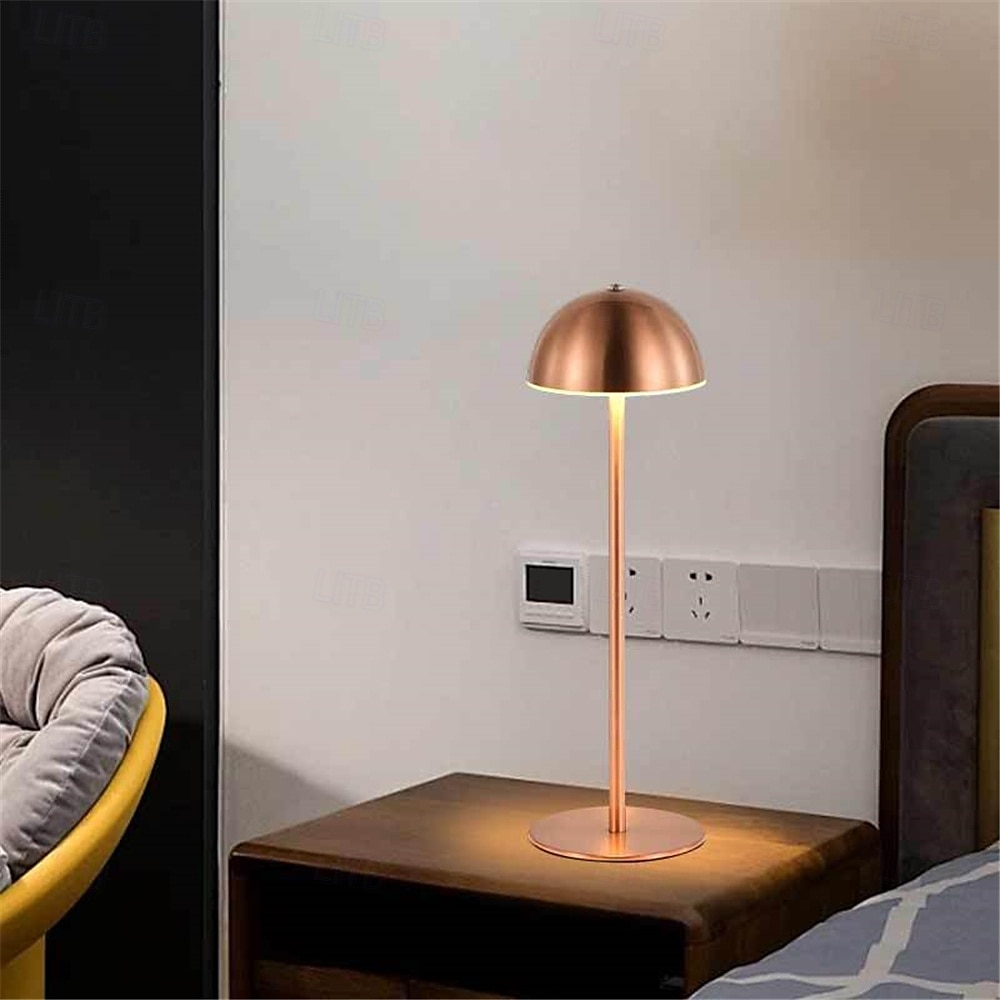 luxusní led kovová stolní lampa - usb nabíjecí noční stolek noční světlo do domácí obývací ložnice 1ks 2025 - $45.99 –P1