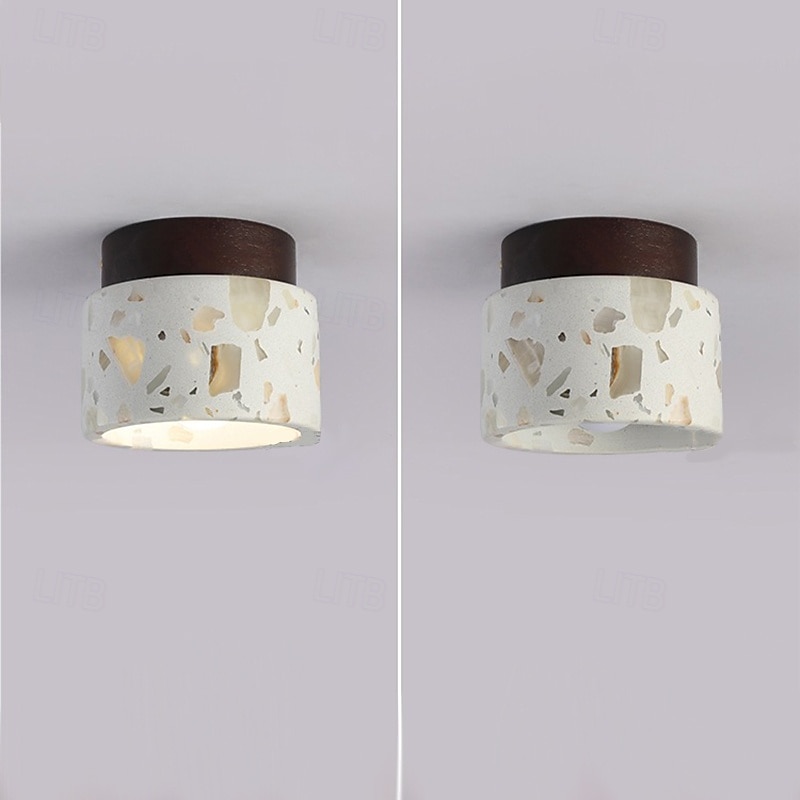 Stropní svítidlo do uličky ve stylu wabi-sabi bílé mramorové stropní svítidlo stropní lustr polozapuštěné stropní svítidlo 85-265v 2025 - $57.99 –P6