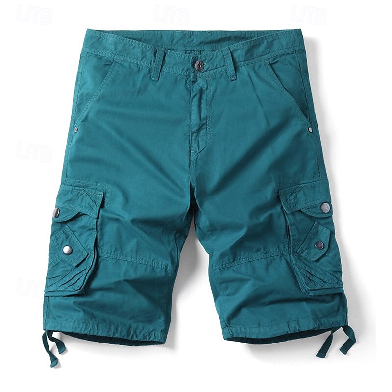 Herr Cargo-shorts Vandringsshorts Militär Sommar Utomhus 10" Ripstop Andningsfunktion Snabb tork Dragkedja fram Shorts Underdelar Knälängd Svart Armégrön Bomull Jakt Fiske Klättring XS S M L XL 2025 - $28.99 –P13