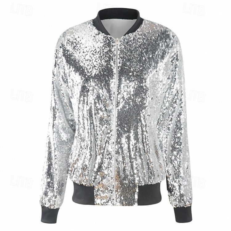 Retrò Vintage Anni '80 Cappotto Paillettes Tinta unita Per donna Halloween Mascherata Performance Parata dell'Orgoglio Mese dell'orgoglio Adulti Cappotto Tutte le stagioni del 2025 a $48.99 –P12