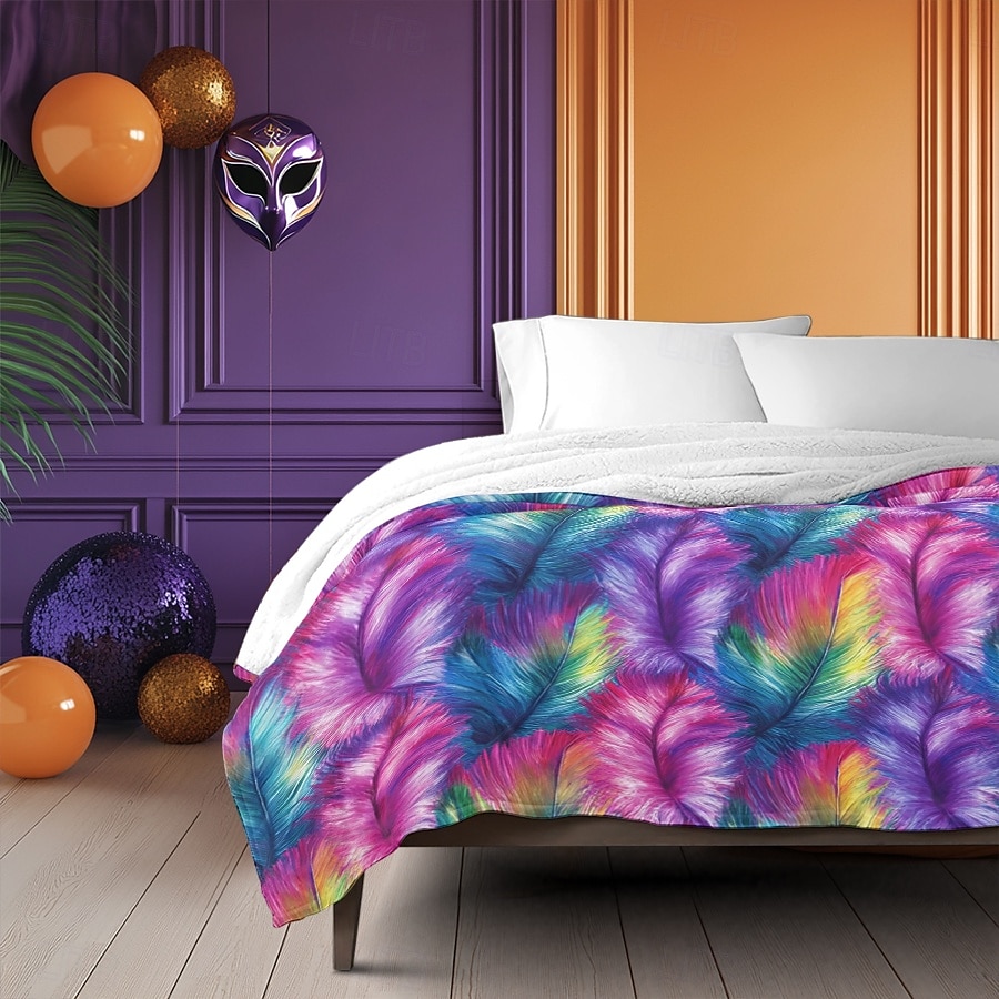 couverture de carnaval au design vibrant et festif, parfaite pour ajouter une touche joyeuse à votre espace, tissu doux et confortable pour un confort ultime, idéal pour les jetés de canapé, les couvre-lits ou les voyages, légère de 2025 ? $22.99 –P2