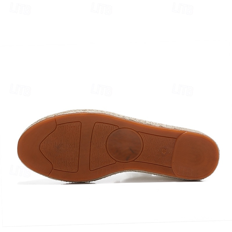 scarpe espadrillas da uomo in tela beige con lacci e suola in corda di juta – comode calzature estive casual del 2025 a $32.99 –P16